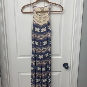 Lucky Brand Women’s Casual Aztec Western Sleeveless Maxi Sun Dress Size Small